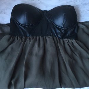 Super cute dress with leather bustier